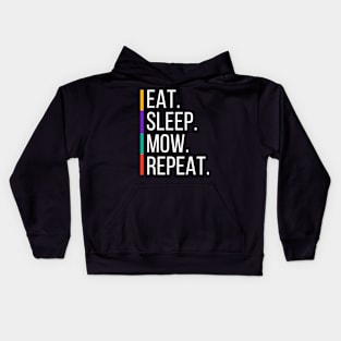 Lawn Mowing Eat Sleep Mow Repeat Kids Hoodie